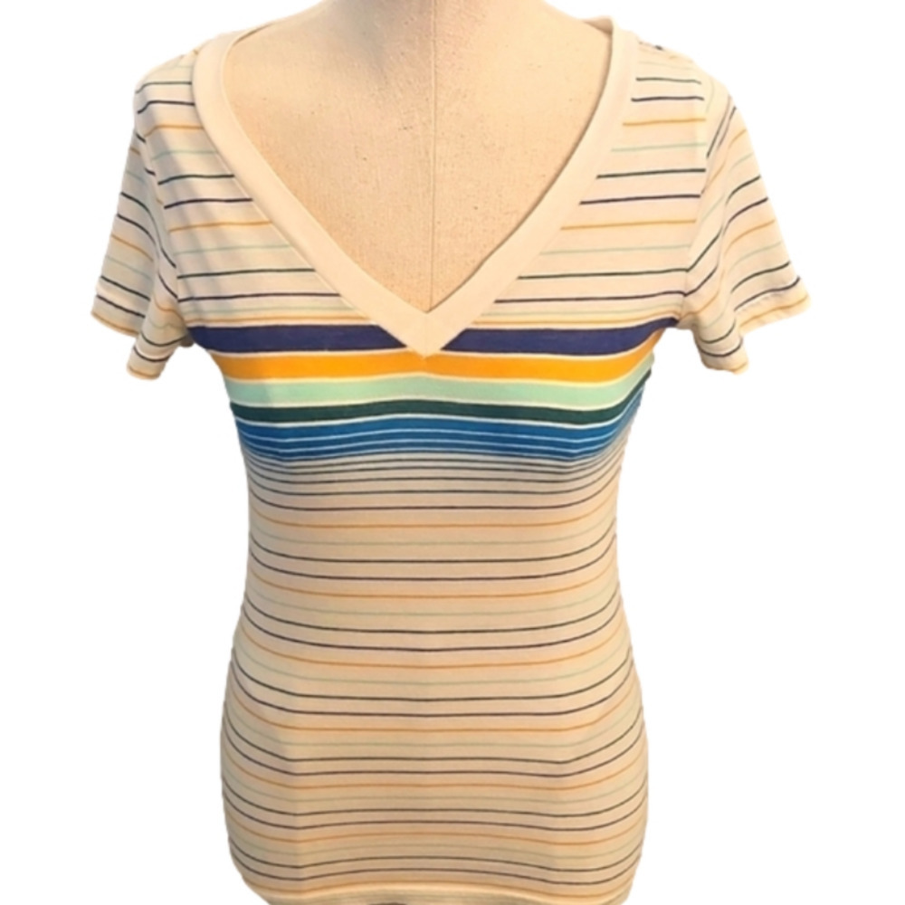 Womens Mossimo white striped boyfrfiend tee size XS.
